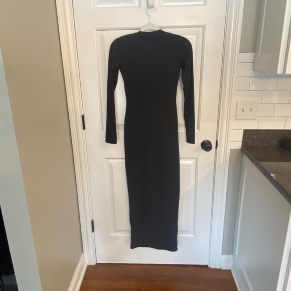 New! SKIMS Fits Everybody Crew Neck Long Sleeve Dress/Onyx nwt 33458 - Picture 6 of 8